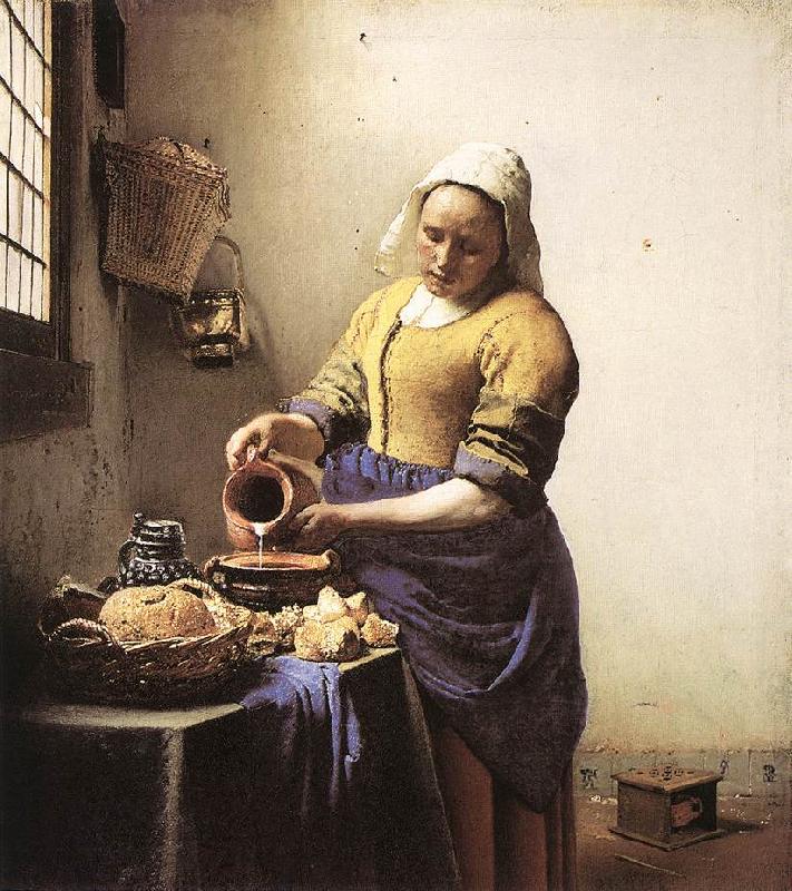 VERMEER VAN DELFT, Jan The Milkmaid yi oil painting image